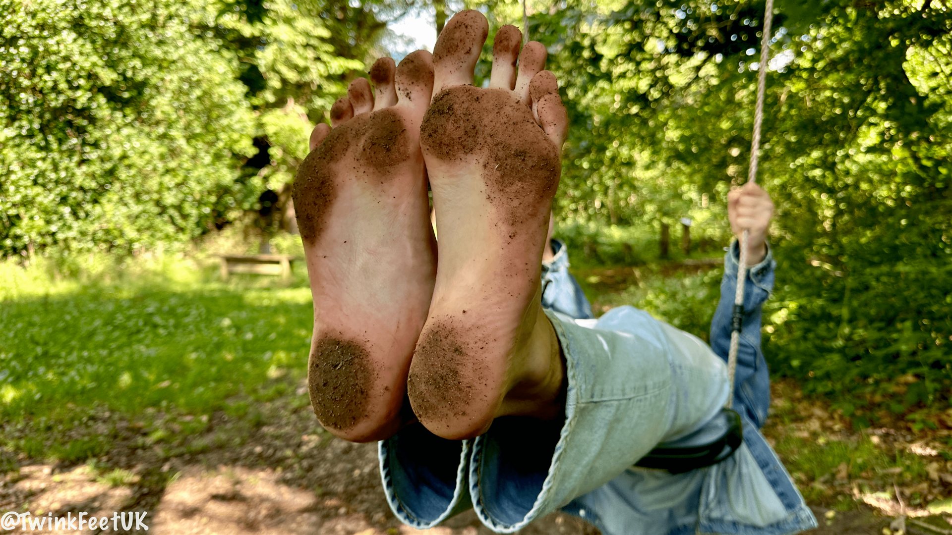 Photos of @PupDelius’ forest barefooting adventure
