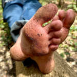 @awe_feet’s dirty soles after barefooting in the forest