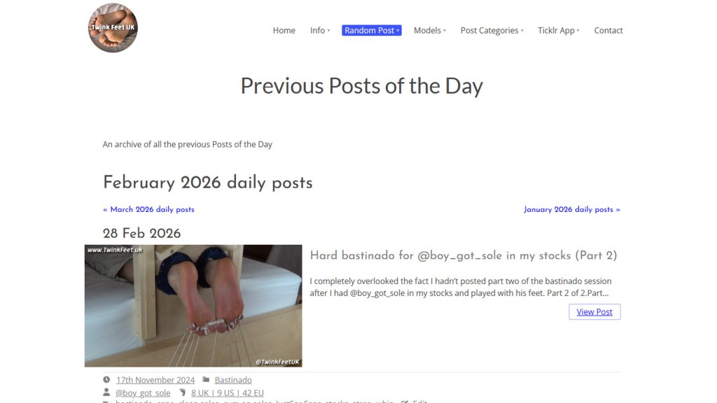Previous Posts of the Day page added