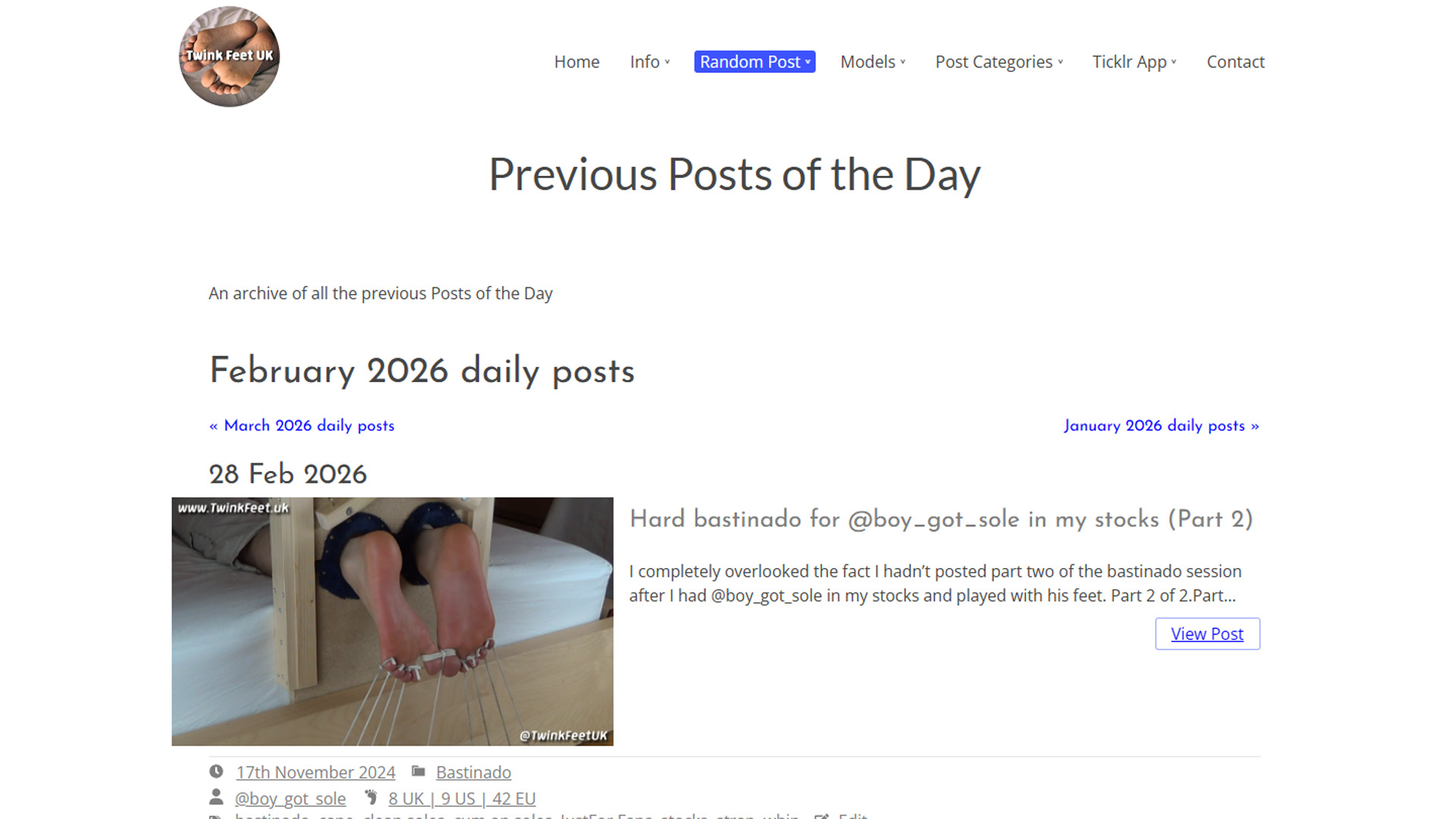 Previous Posts of the Day page added